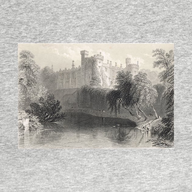 Engraving Kilkenny Castle, Ireland 1841 by artfromthepast